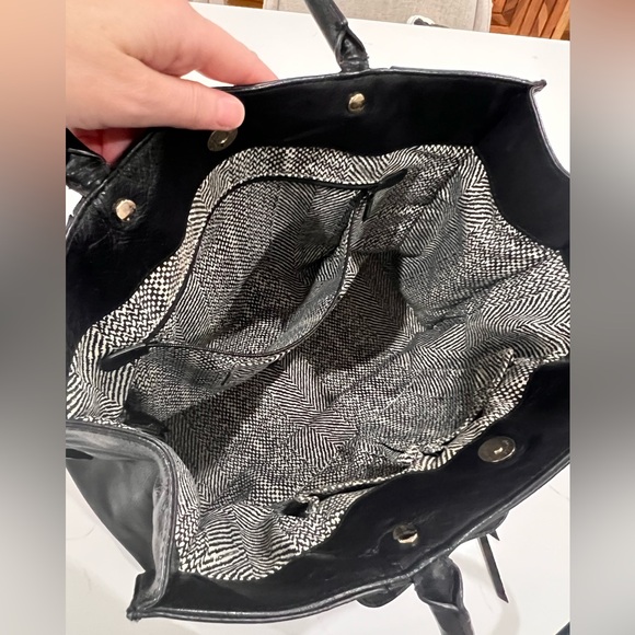 Rebecca Minkoff Black Leather Stud Satchel Tote - Picture 5 of 9